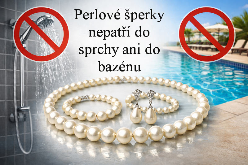 Perlové šperky nepatří do sprchy ani do bazénu